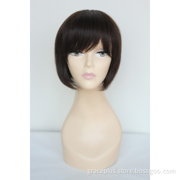 Tangle free short Indian human hair wig for women of color